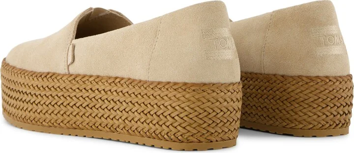 Valencia Natural Suede Espadrille Platform Espadrille Slip On - Image 5