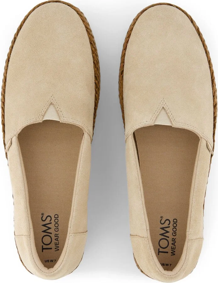 Valencia Natural Suede Espadrille Platform Espadrille Slip On - Image 6