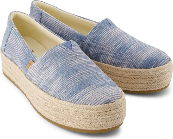 Valencia Pastel Novelty Denim Platform Espadrille Slip On - Image 3