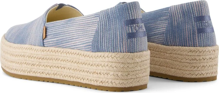 Valencia Pastel Novelty Denim Platform Espadrille Slip On - Image 4
