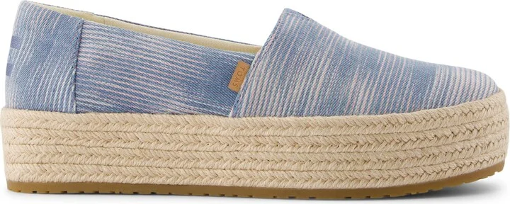 Valencia Pastel Novelty Denim Platform Espadrille Slip On