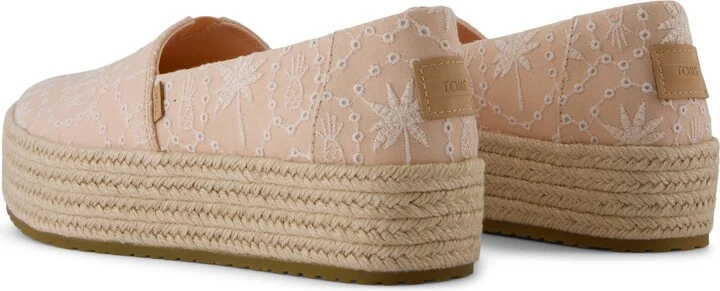 Valencia Platform Espadrille Apricot Tropical Eyelet - Image 5