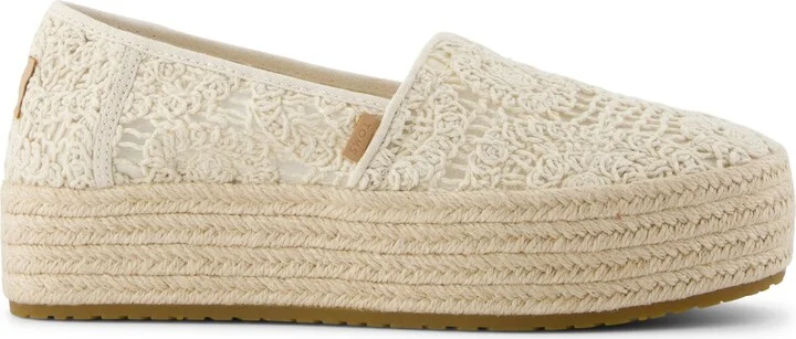 Valencia Platform Espadrille Crochet Lace Slip On - Image 2