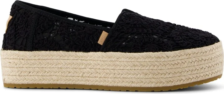 Valencia Platform Espadrille Crochet Lace Slip On