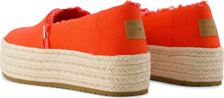 Valencia Platform Espadrille Flame Canvas Slip On - Image 5