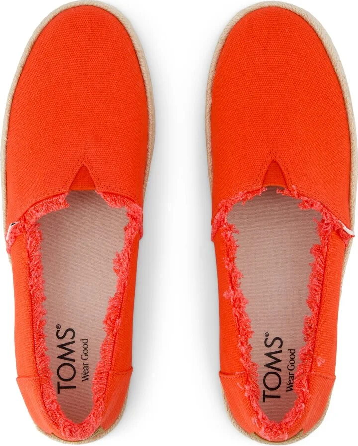 Valencia Platform Espadrille Flame Canvas Slip On - Image 6