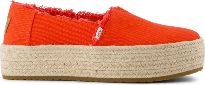 Valencia Platform Espadrille Flame Canvas Slip On