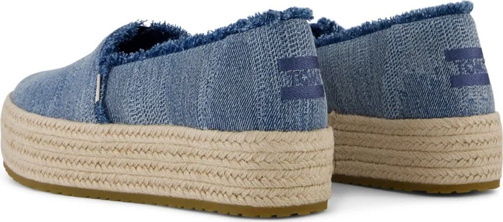Valencia Platform Espadrille Textured Denim Slip On - Image 5