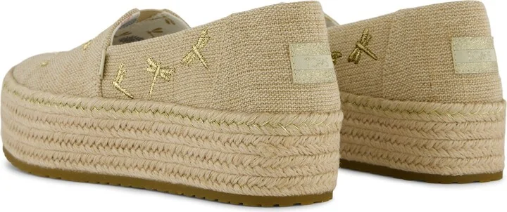 Valencia Platform Espadrille Undyed Metallic Dragonflies - Image 4