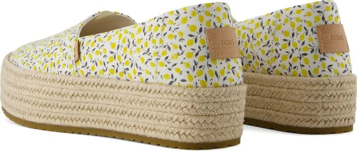 Valencia Yellow Liberty Print Platform Espadrille Slip On - Image 4