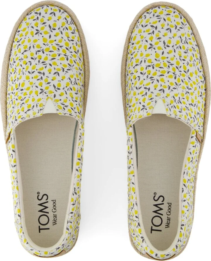 Valencia Yellow Liberty Print Platform Espadrille Slip On - Image 5