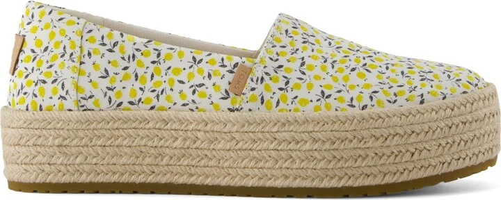 Valencia Yellow Liberty Print Platform Espadrille Slip On