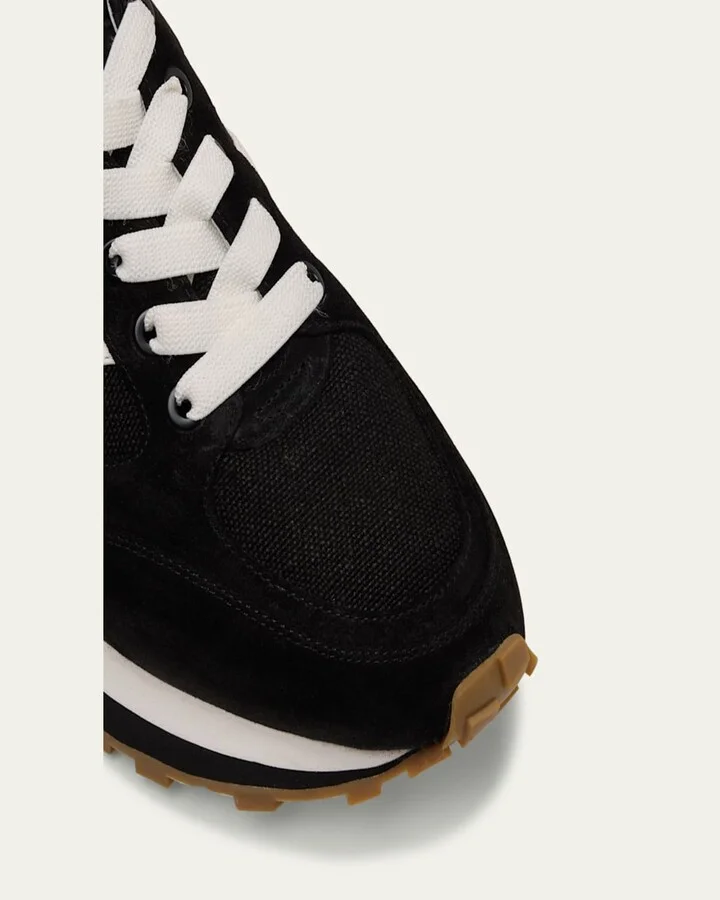Valentina Mixed Leather Retro Sneakers - Image 2