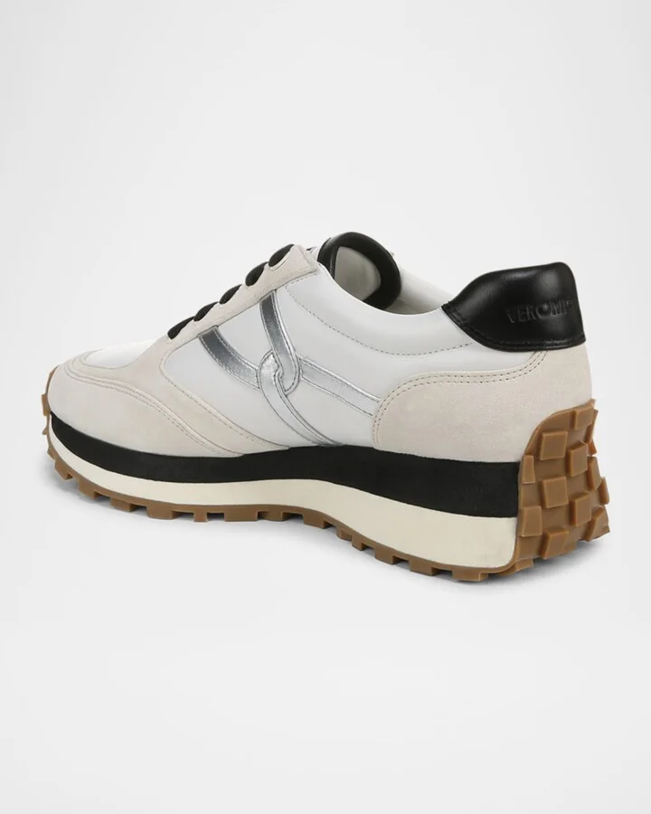 Valentina Mixed Leather Retro Sneakers - Image 3