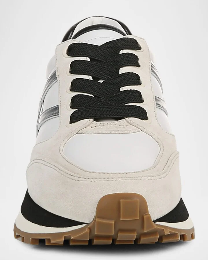 Valentina Mixed Leather Retro Sneakers - Image 4