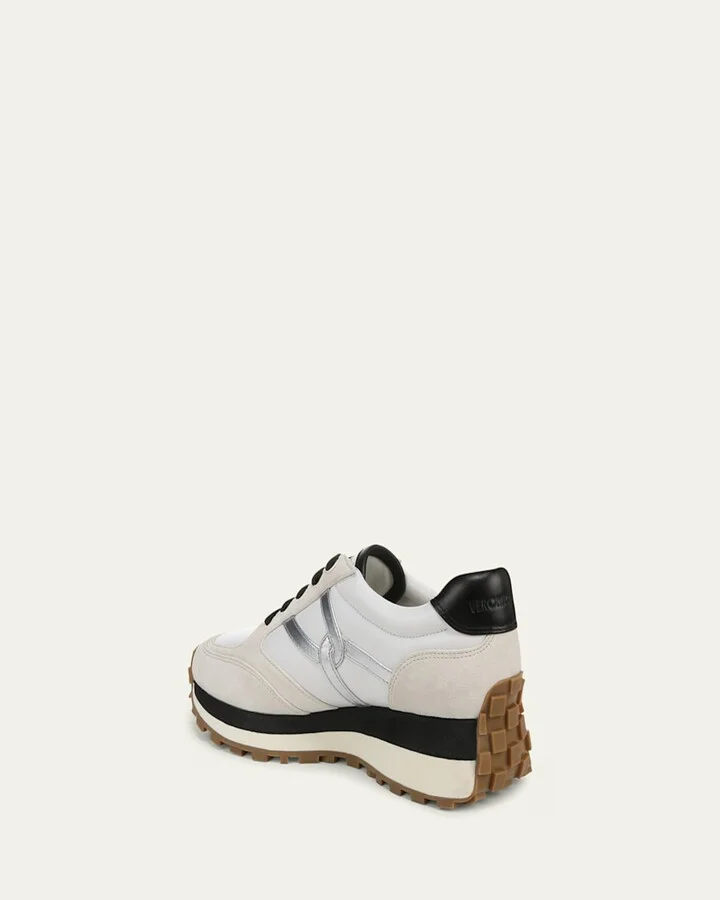 Valentina Mixed Leather Retro Sneakers - Image 2