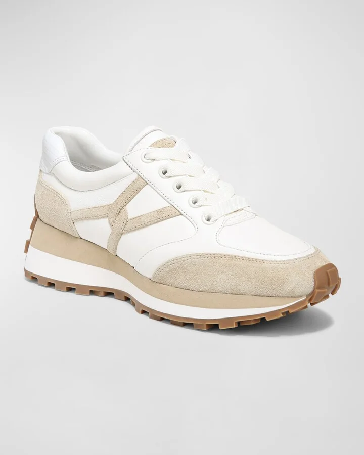 Valentina Mixed Leather Retro Sneakers - Image 2