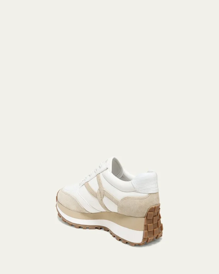 Valentina Mixed Leather Retro Sneakers - Image 2