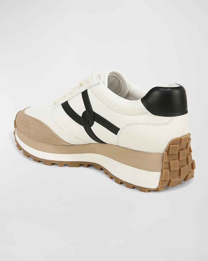 Valentina Mixed Leather Retro Sneakers - Image 3