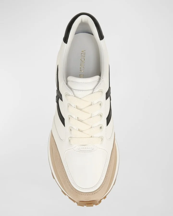 Valentina Mixed Leather Retro Sneakers - Image 6