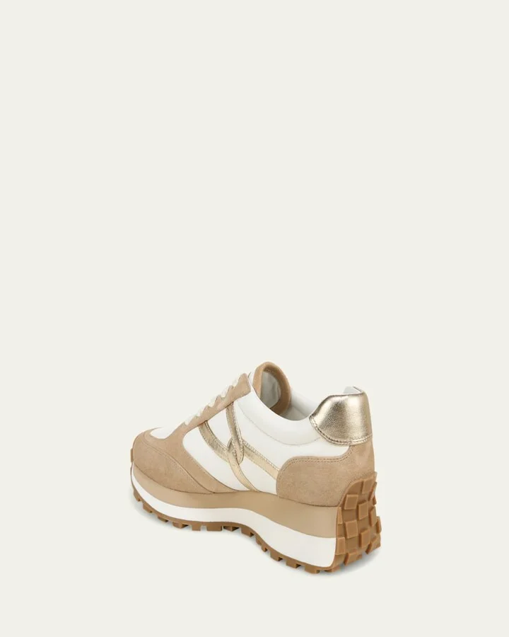 Valentina Mixed Leather Retro Sneakers - Image 2