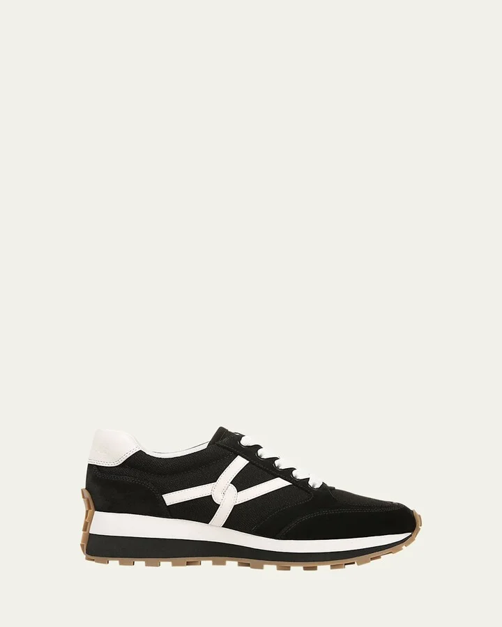 Valentina Mixed Leather Retro Sneakers