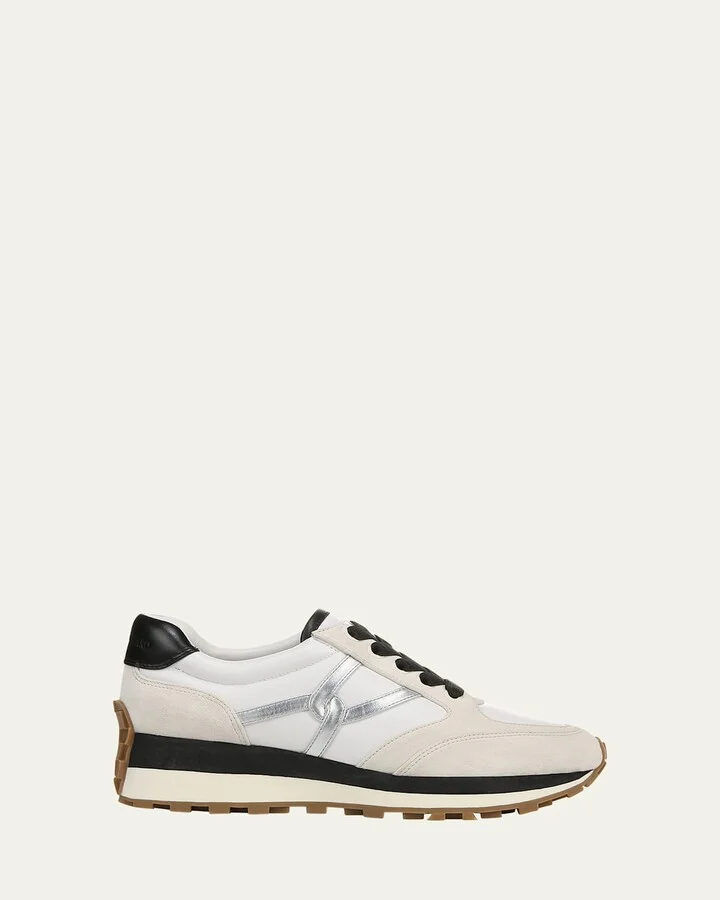 Valentina Mixed Leather Retro Sneakers