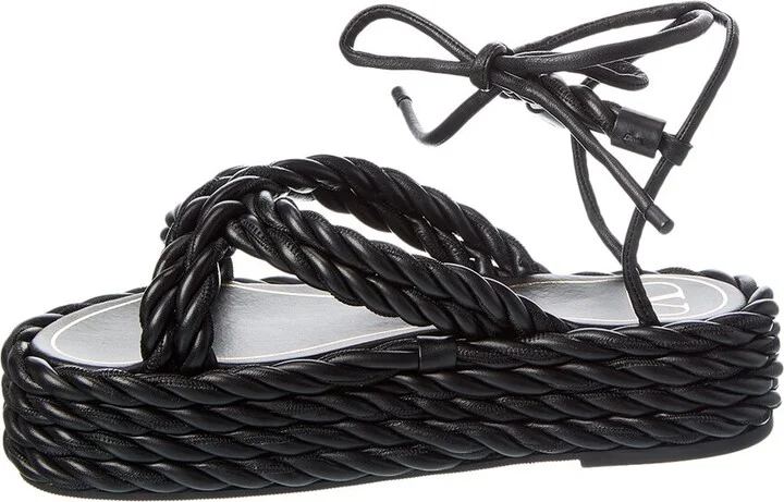 Valentino 50 Leather Platform Sandal - Image 2