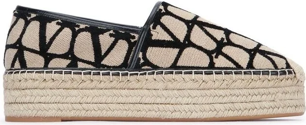 Valentino All-Over Patterned Slip-On Espadrilles