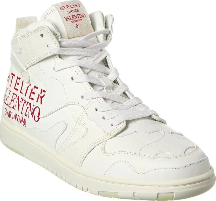 Valentino Atelier Leather High-Top Sneaker