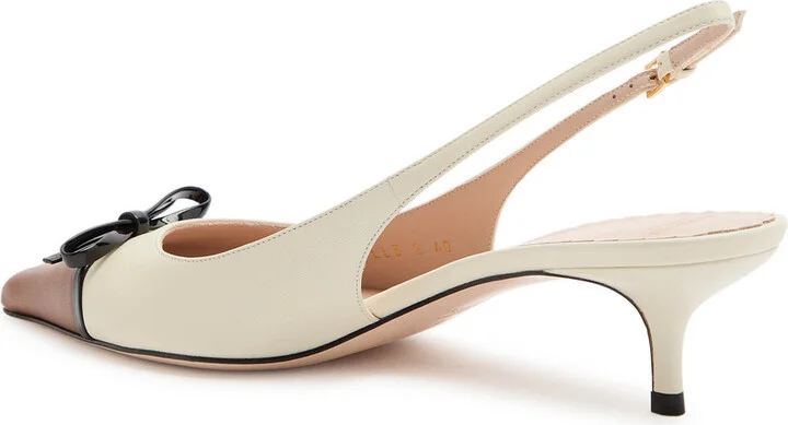 Valentino Bepointy 45 Leather Slingback Pumps - Image 2
