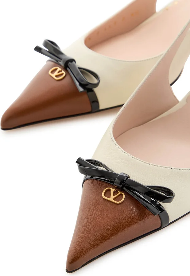 Valentino Bepointy 45 Leather Slingback Pumps - Image 3