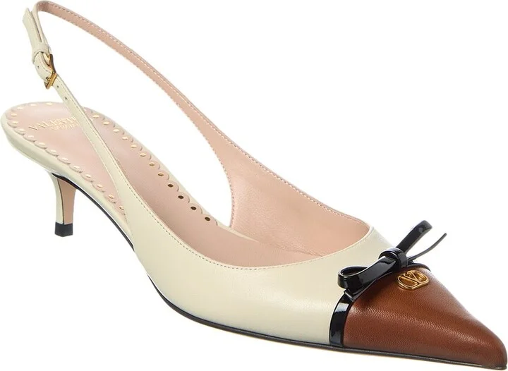 Valentino Bepointy Leather Slingback Pump