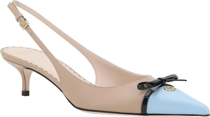 Valentino Bepointy Leather Slingback Pump