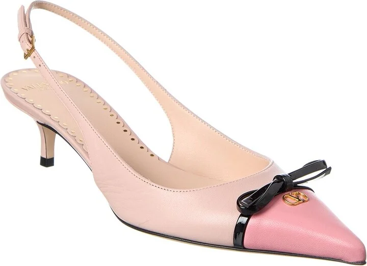 Valentino Bepointy Leather Slingback Pump
