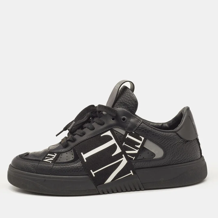 Valentino Black Leather and Canvas VL7N Sneakers Size 41