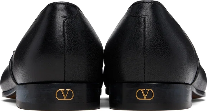 Valentino Black Square Toe Loafers - Image 2
