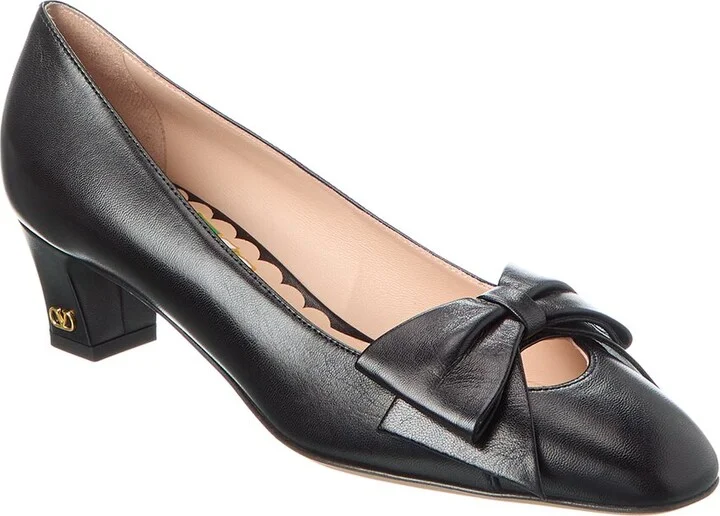 Valentino Bow 45 Leather Pump