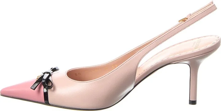 Valentino Bow 80 Leather Slingback Pump - Image 2