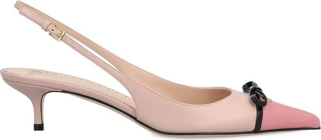Valentino Bow Detailed Pointed Toe Slingback Pumps