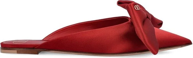 Valentino Bow Embellished Pointed Toe Sandals