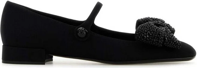 Valentino Bow Embellished Slip-On Flat Shoes