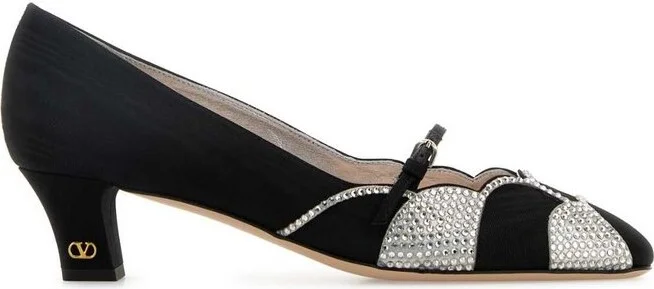 Valentino Bowow Embellished Almond Toe Pumps