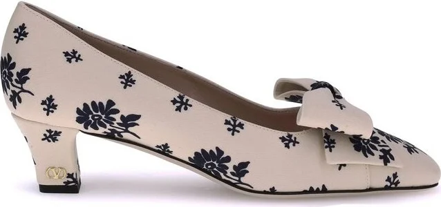 Valentino Bowow Flower Printed Pumps