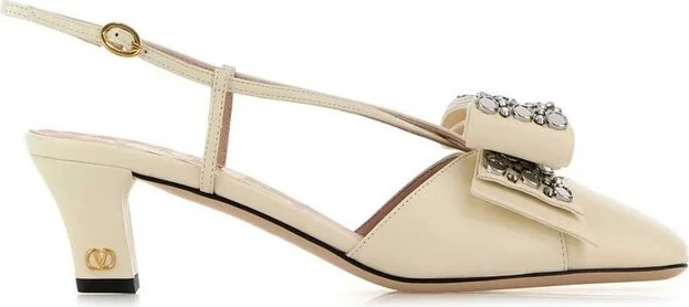 Valentino Bowow Slingback Almond Toe Pumps