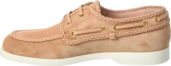 Valentino Braided-Edge Suede Loafer - Image 2