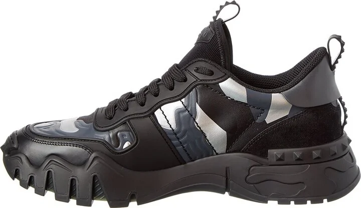 Valentino Camo Canvas & Leather Sneaker - Image 2