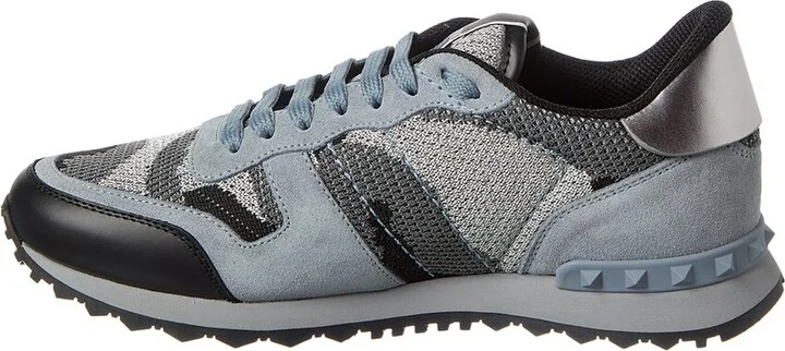 Valentino Camo Knit & Suede Sneaker - Image 2