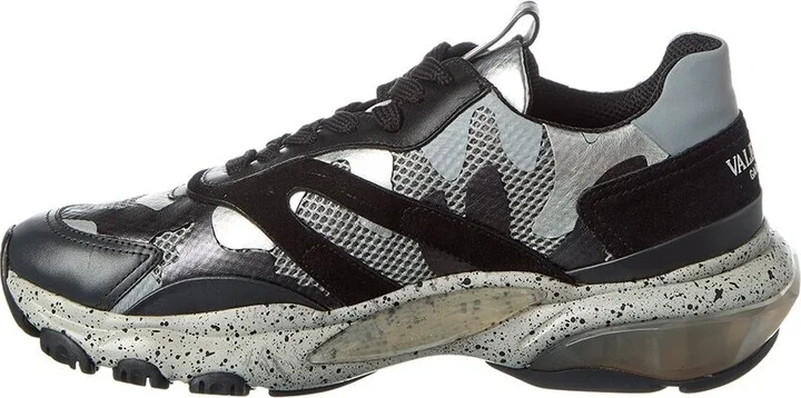 Valentino Camo Mesh & Leather Sneaker - Image 2