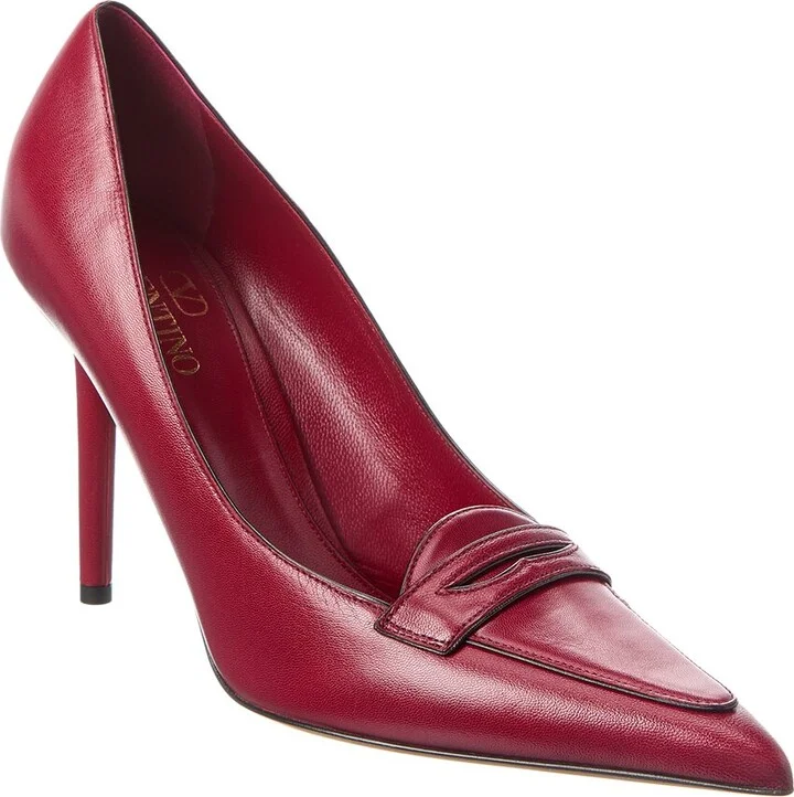 Valentino Capretto 100 Bicolor Leather Loafer Pump
